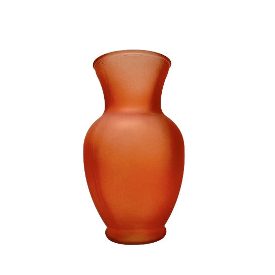 Frosted Belly Glass Vase 5w X 11h
