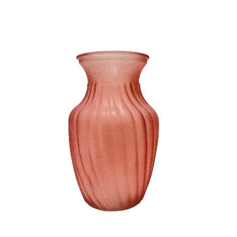 Frosted Swirl Belly Glass Vase 4w X 8h