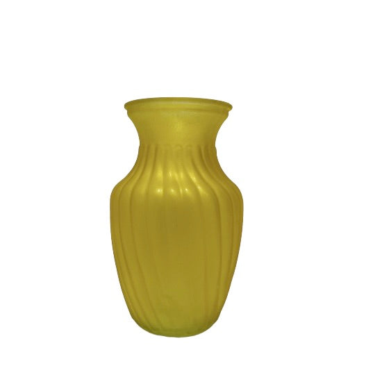 Frosted Swirl Belly Glass Vase 4w X 8h