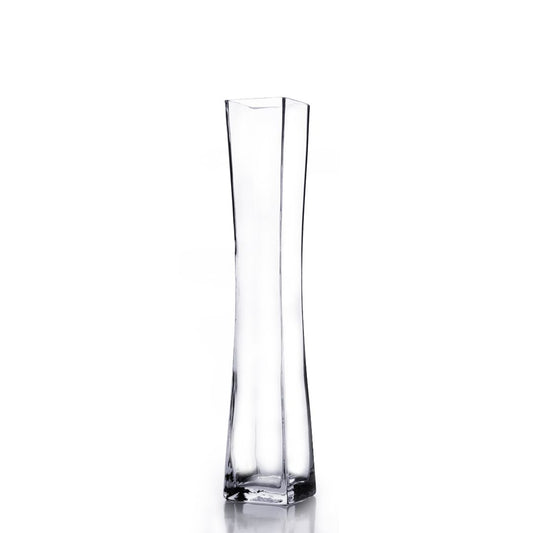 Square Concave Glass Vase 3x17