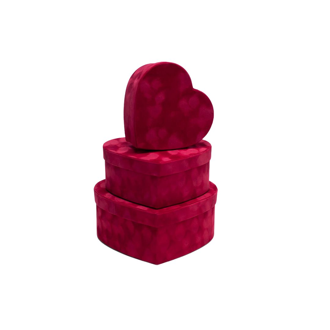 Velvet Heart Shaped Flower Box
