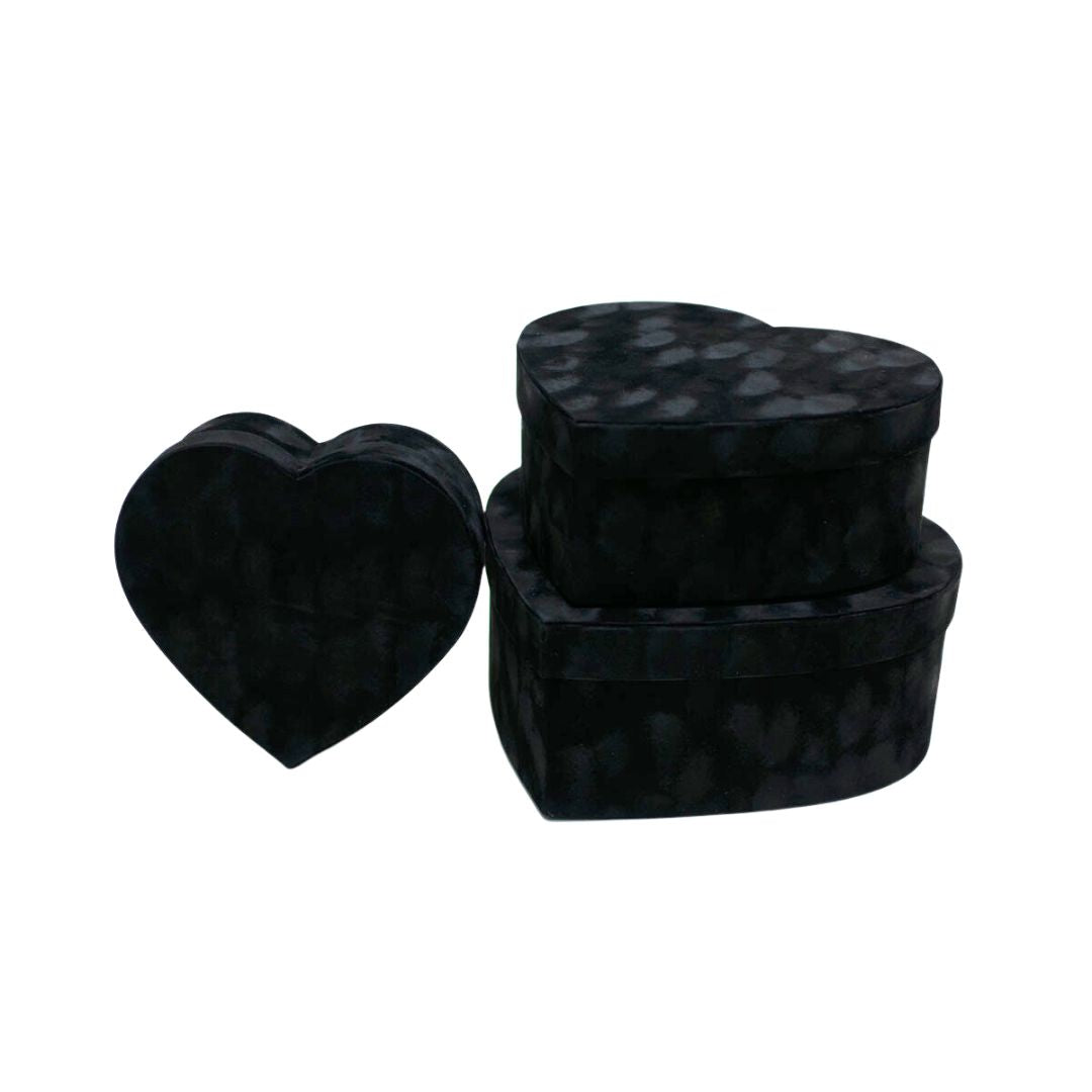 Velvet Heart Shaped Flower Box