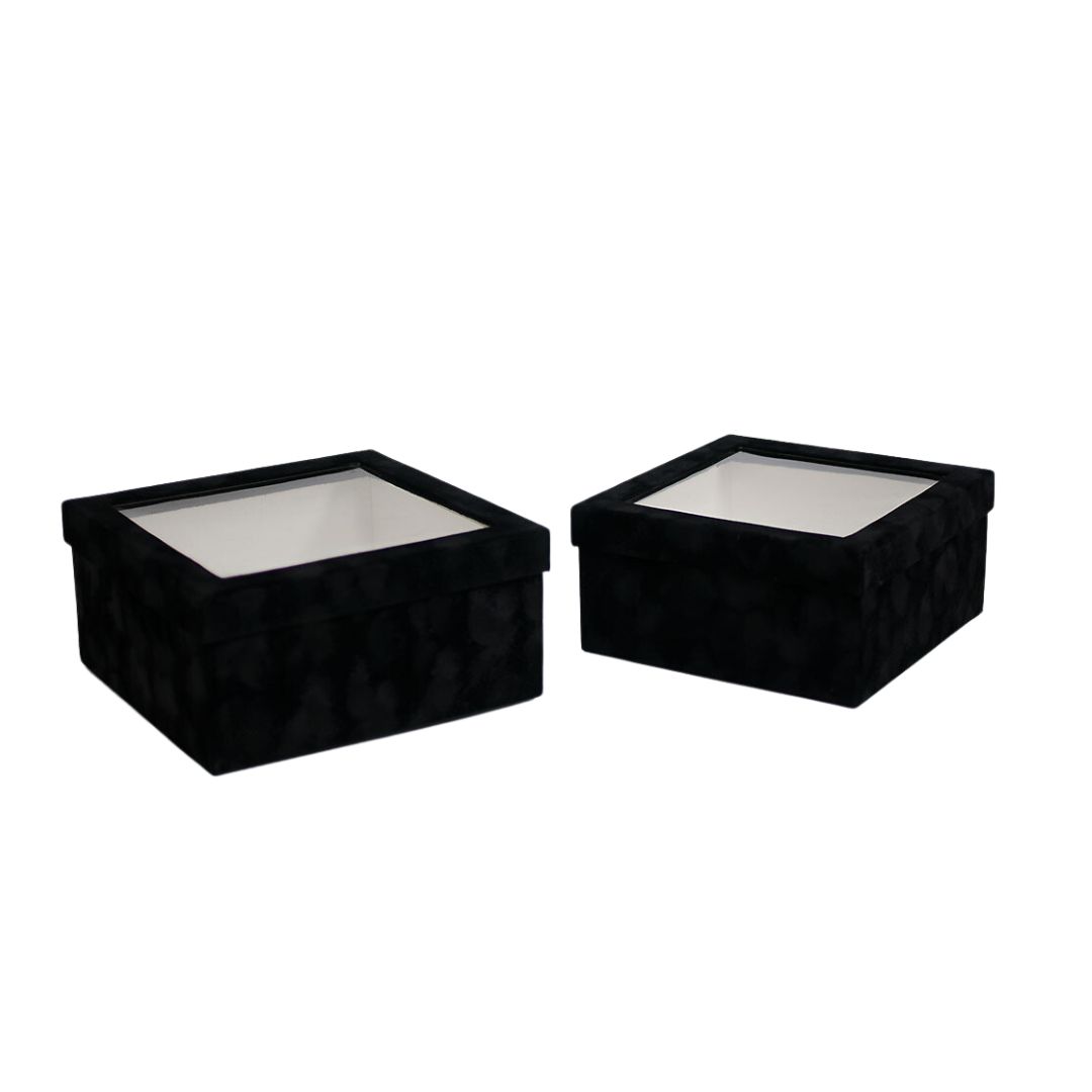 Velvet Square Flower Box (Set of 2)