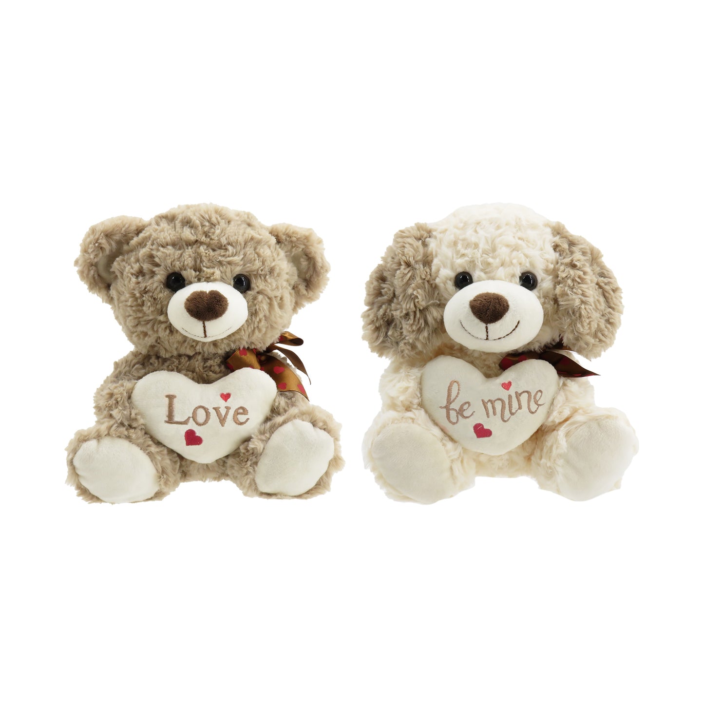 10" Softee Valentine Bear & Pup