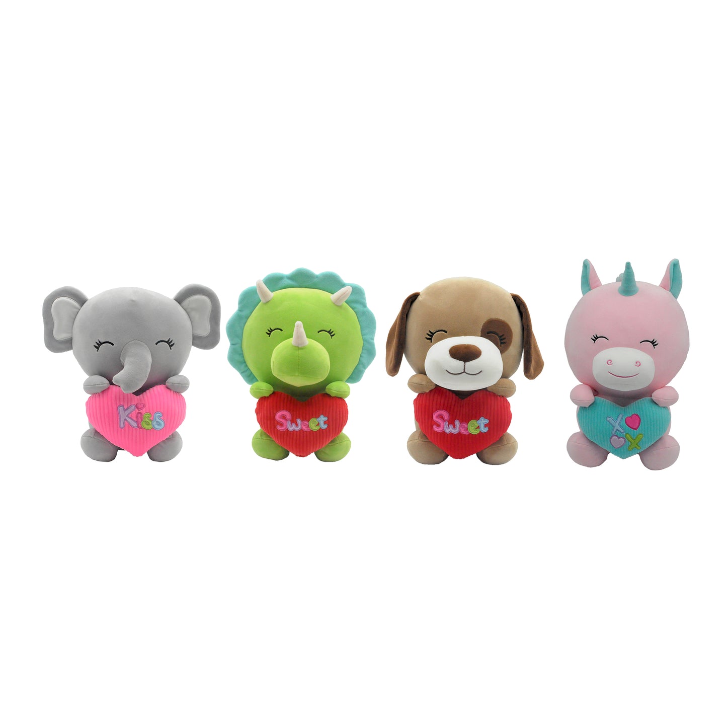 10.5" Super Soft Spandex Valentine Animals