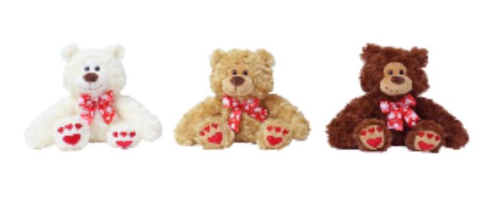 8" Valentine Paw Bear