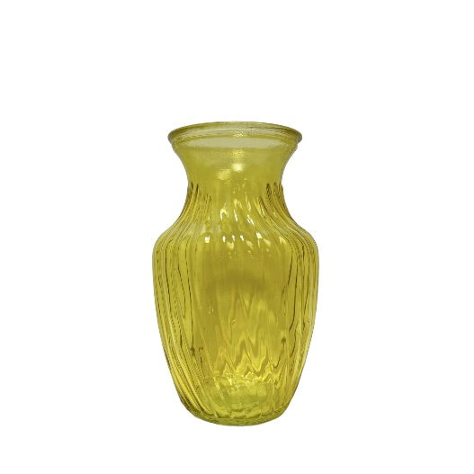 Swirl Belly Glass Vase 4w X 8h