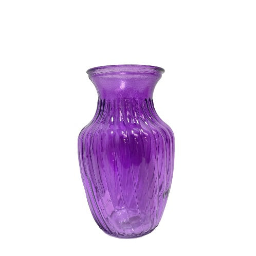 Swirl Belly Glass Vase 4w X 8h