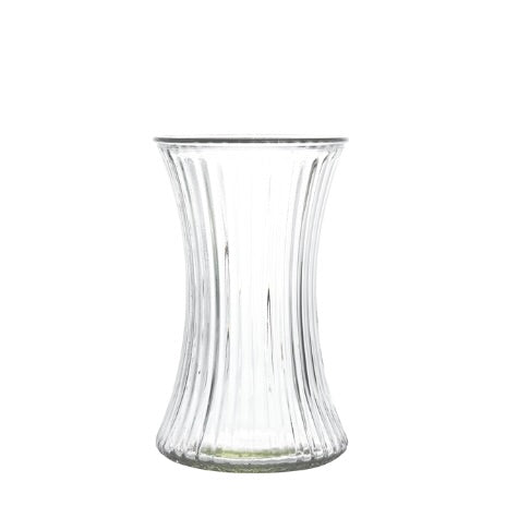 Ribbed Glass Vase 5w X 8h