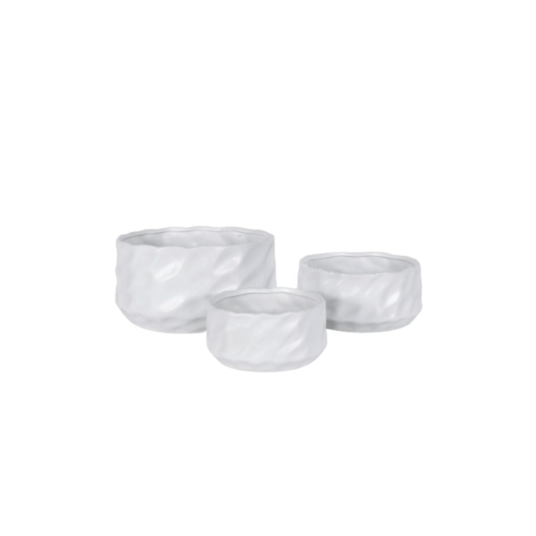 Ceramic white round tray Set of 3