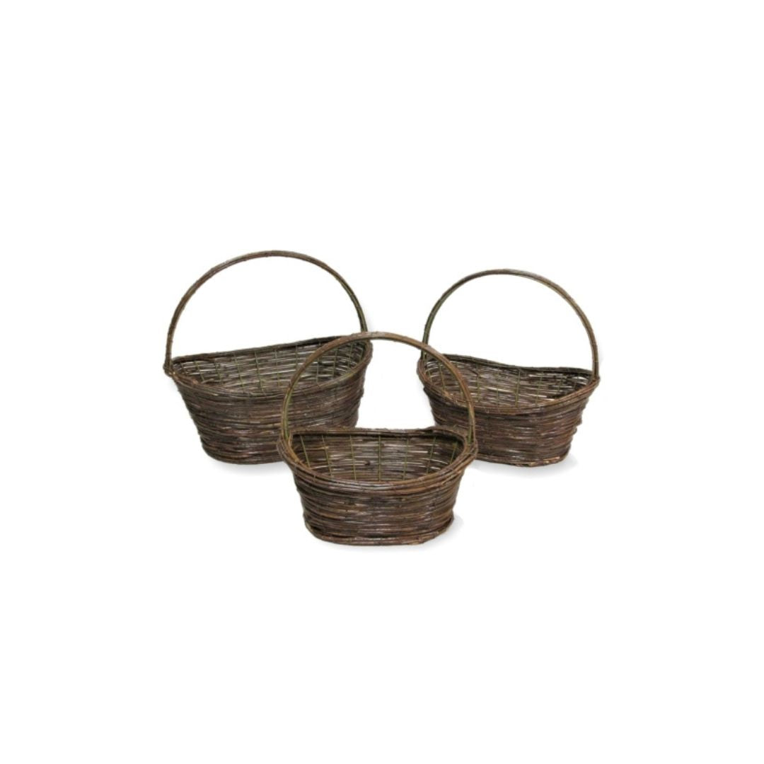 Rattan boat basket with hard wire