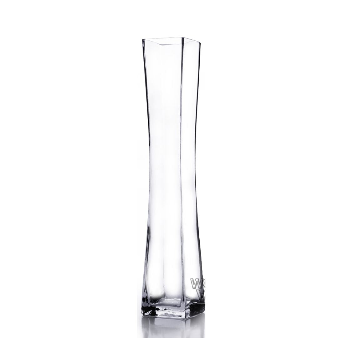 Square Concave Glass Vase 4x22