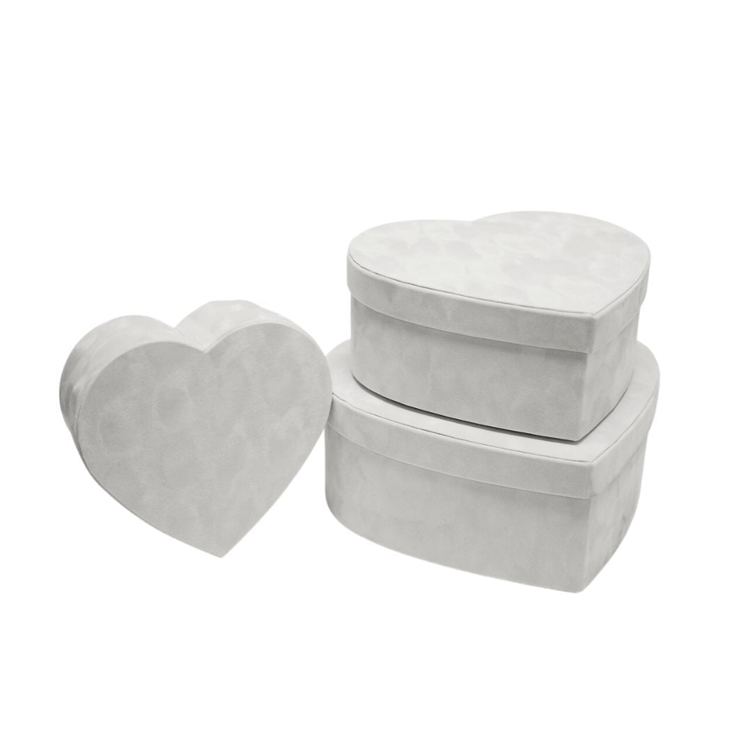 10 Black Floral Heart Box with Window - Set of 3 - LO Florist Supplies