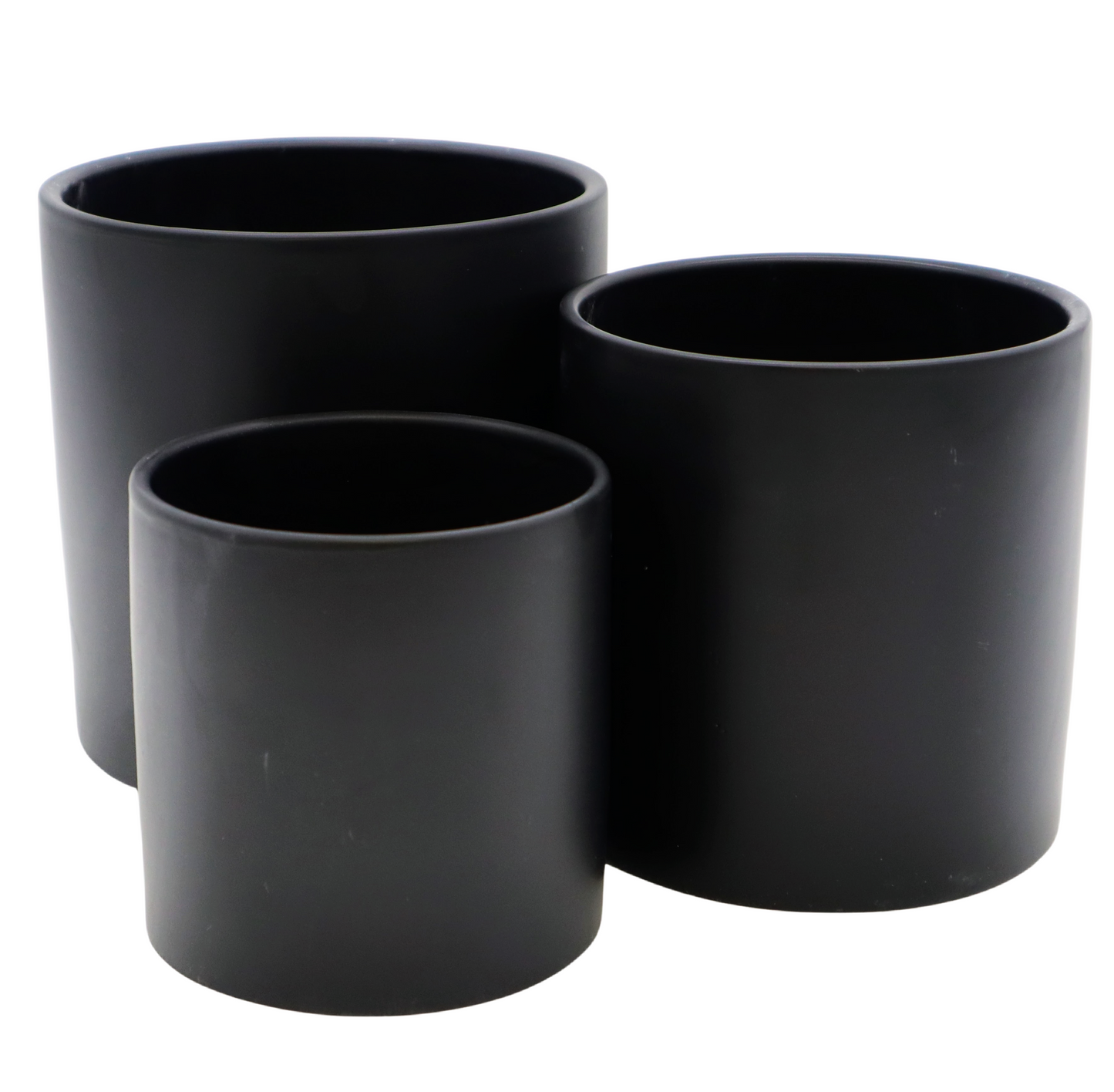 Cylinder Ceramic Container 3pc Set 7x7 6x6.5 5x5