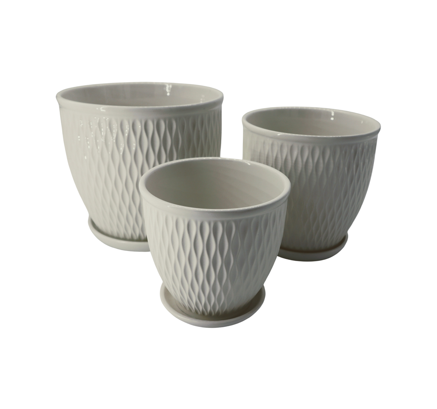 Ceramic Cup Container 3pc Set 8x8.5 7x7 5.5x5.5