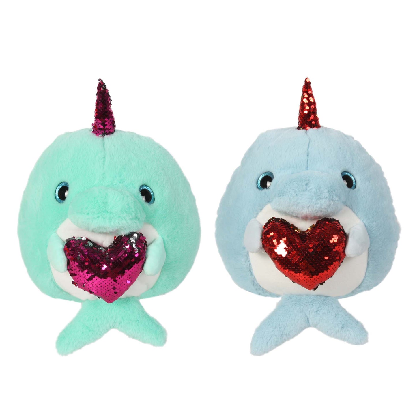 10"x11" Valentine Narwhal with Sequin Heart